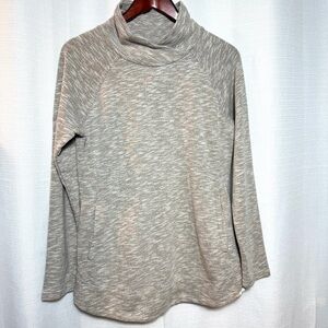 Prana Tan Cowl Neck Pullover Sweatshirt Cozy Athleisure Women’s L